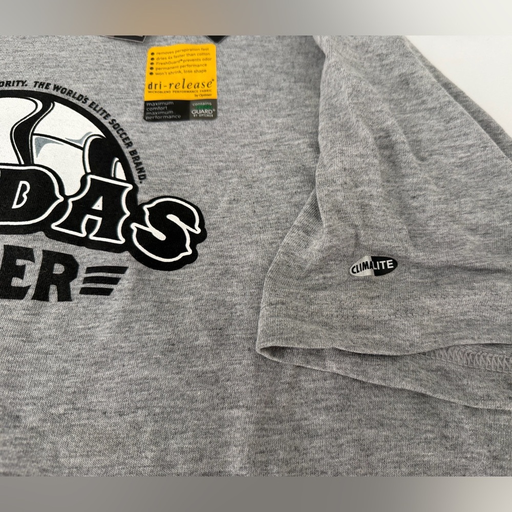 Adidas Kids Boys Gray Soccer Graphic Tee nwt - Picture 4 of 16